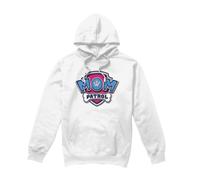 (M, White) Paw Patrol Mens Mom Patrol Badge Mothers Day Hoodie