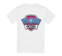 (M, White) Paw Patrol Mens Mom Patrol Badge Mothers Day T-Shirt