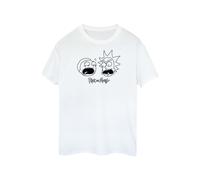(M, White) Rick And Morty Mens Head Cotton T-Shirt