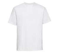 (M, White) Russell Europe Mens Classic Heavyweight Ringspun Short Sleeve T-Shirt