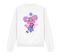 (M, White) Sesame Street Unisex Adult Furry Friends Forever! Abby Cadabby Sweatshirt