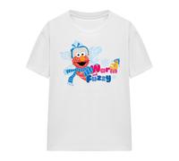 (M, White) Sesame Street Womens/Ladies Warm And Fuzzy Holiday Elmo T-Shirt