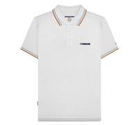 (M, White/Sky) Lambretta Mens SS25 Twin Tip Polo Shirt