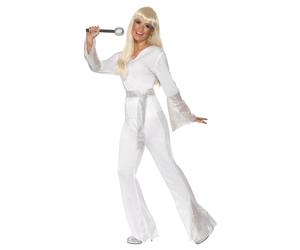 (M, White) Smiffys Womens/Ladies 70s Disco Costume