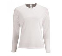 (M, White) SOLS Womens/Ladies Sporty Long Sleeve Performance T-Shirt
