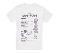 (M, White) SpongeBob SquarePants Mens Krusty Krab Menu T-Shirt