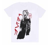 (M, White) Star Wars Unisex Adult Ahsoka Ink Text T-Shirt