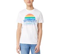 (M, White) Wrangler Mens Graphic Short Sleeve Crew Neck Cotton T-Shirt Top Tee