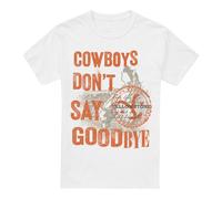 (M, White) Yellowstone Mens Cowboys Don't Say Goodbye T-Shirt