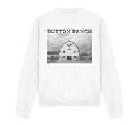 (M, White) Yellowstone Unisex Adult Dutton Barn Sweatshirt
