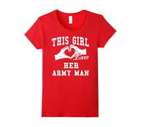 (M) Women's Women's This Girl Loves Her Army Man T Shirt-Father's Day