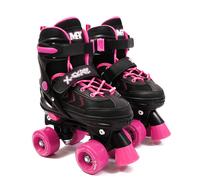 M.Y Outdoor Games M.Y X-Skate Adjustable Quad Roller Skates Black & Pink, Size 5.5 8 | Charlies