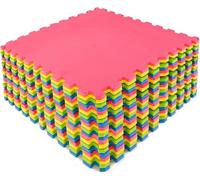 M.Y Extra Large Interlocking Foam Play Mat - 60x60cm Large Thick Multi Colour Soft EVA Floor Tiles 4 Piece