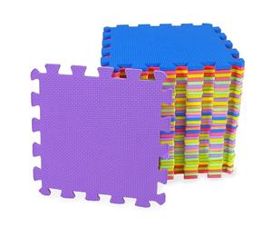 M.Y Interlocking Foam Play Mat - 29x29cm Thick Multi Colour Soft EVA Floor Tiles 36 Piece