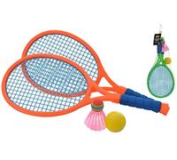 M.Y Junior Neon Tennis Set | Two Rackets with Ball and Shuttlecock | Outdoor Games
