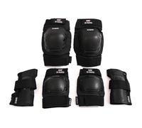 M.y Kids Protective Skate Pads For Knees Elbows And Wrists In Black Black Medium Tall