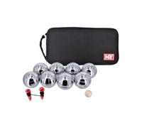 KandyToys Premium 8 Piece Metal Boules Set - Heavy Duty Steel Balls with Carrying Case for Bocce Petanque and Lawn Games - Outdoor Games
