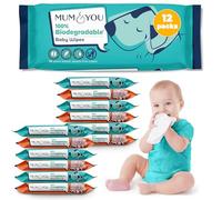 Mum & You Baby Wipes Multipack - 672 Biodegradable Wet Wipes (12 Packs) | 99.4% Water Wipes for Sensitive Newborn Skin | Baby Wipes Bulk, Bum Wipes, Wet Tissue, Eco-Friendly wet wipes baby