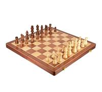 M.Y Premium 15" Wooden Magnetic Chess Set | Traditional Chess Board Game Age 3+ with Draughts for Kids & Adults