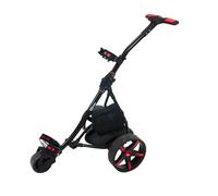 M.Y Pro Series Electric Golf Trolley Black & Red | 18 Hole Lead Acid Battery Golf Trolley | 9 Speed Auto Distance Function | Easy To Assemble | Over £100 Free Accessories