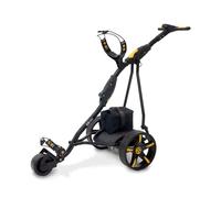 M.Y Pro Series Electric Golf Trolley Black & Yellow | 27 Hole Battery Trolley | 9 Speed Auto Distance Function | Easy To Assemble | Over £100 Free Accessories