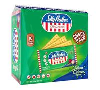 M.Y. San Sky Flakes Filipino Onion Chives Flavour Crackers Crispy Snack Pack 250g (10 Single Packs)