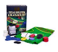 M.Y Texas Hold'em Poker & Blackjack Set - Includes Poker Chips Deck of Cards and Mat