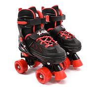 M.Y X-Skate Adjustable Quad Roller Skates with Built In Adjusters Kids Roller Boots for Boys & Girls