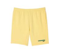 (M, Yellow) Lacoste Mens Fleece Printed Washed Shorts