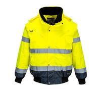 (M, Yellow/Navy) Portwest Unisex Adult 3 in 1 Hi-Vis Bomber Jacket