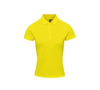 Premier Women's Coolchecker Plus Piqu Polo With CoolPlus in Yellow | Size: Medium Premier Yellow M