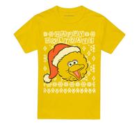 (M, Yellow) Sesame Street Unisex Adult Ugly Big Bird Christmas T-Shirt