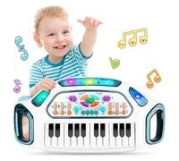 m zimoon Kids Piano Keyboard, 24 Keys Multifunctional Toddlers Musical Toy Instruments with Dynamic Lighting, Educational Gifts for Boys Girls Aged 1-6