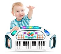 m zimoon Kids Piano Keyboard, 24 Keys Multifunctional Toddlers Musical Toy Instruments with Dynamic Lighting, Educational Gifts for Boys Girls Aged 1-6