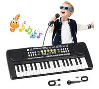 m zimoon Kids Piano Keyboard, 37 Keys Electronic Music Piano for Kids with Microphone Portable Multi-Function Musical Instruments Educational Toy Birthday Gifts for Girls Ages 3-8 Black