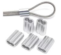 M0.5 To M8 Various Specifications Steel Wire Cable Rope Fixing Clip 8-Shape Double Hole Aluminum Ferrules Clamps Crimping Loop(M1 1.2 1.5each100pc)