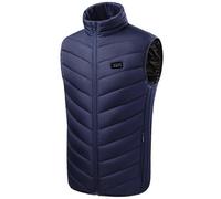 M01 Winter 26 Heating Zones Warm Jacket Outdoor 3-Gear Electric Heated Zipper Vest (Without Power Ba Multicolor Blue 7XL