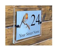 M011 Custom Personalised Modern Address Door Robin Acrylic Aluminium Sign Plaque
