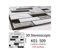 (M02-CreamyYellow, One size) OK-B 10pcs 3D Self-Adhesive Wallpaper DIY Brick Stone Pattern Waterproof Tile Decor Wall Stickers Home Decoration For Kitchen