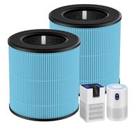 M05 B-D02L Smoke Filter Compatible with MOOKA M05/ B-D02L Air Purifi-ers, for KOIOS B-D02L, for VEWIOR B-D02U, HEPA Filter and Activated Carbon Filtration, 2 Pack, Blue