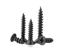 M1.2 M1.4 M1.7 M2 M2.6 M3 M3.5 M4 Small Micro Carbon Steel Black Cross Phillips Flat Countersunk Head Self Tapping Wood Screws (Color : 6mm, Size : M1.2x 50Pieces)