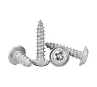 M1.4 .7 M2 .3 .6 M3 .5 M4 M5 304 Stainless Steel Cross Bolt Phillips Pan Round Head With Washer Self-tapping Screw(M4x30(15pcs))