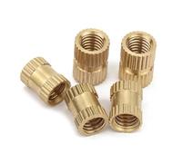 M1.4 M1.6 M2 M2.5 M3 M4 M5 M6 M8 M10 Brass Injection Molding Knurl Embedded Nutsert Hot Melt Insert Nut 3D Printer(M4x6x20mm-20pcs)