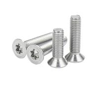 M1.4 M1.6 M2 M2.5 M3 M4 M5 M6 M8 M10 M12 304 A2-70 Stainless Steel GB2673 Six-Lobe Flat Countersunk Head Screw Bolt 1/25pcs(60mm,M4 10pcs)