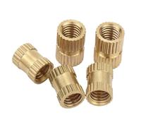 M1.4-M10 Brass Injection Molding Knurl Embedded Nutsert Hot Melt Insert Nut 3D Printer(M5x6x6mm-10pcs)