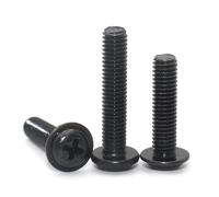 M1.4 M2 M2.5 M3 M3.5 M4 M5 M6 80/40/20/10pc Black Carbon Steel Cross Pan Round Head With Washer Collar Screw Bolt(16mm,M3.5X20pcs)