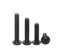 M1.4 M2 M2.5 M3 M3.5 M4 M5 M6 80/40/20/10pc Black Carbon Steel PWM Cross Phillips Pan Round Head With Washer Collar Screw Bolt(3mm,M2.5X40pcs)