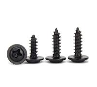 M1.4-M4 PWA Phillips Pan Head Self Tapping Screws Built-in Washer Black Finish Multiple Quantity Options 50/100/200pcs(5mm,M3x100pcs)