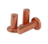 [M1.5 M2.0 M3 M4 M5 M6 M8] Copper Solid Rivets Knock Flat Head Rivet Brass GB109(M2.5 (40Pcs),10mm)