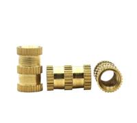 M1.6 M2 .5 M3 M4 M5 M6 M8 M10 Brass Knurled Insert Nuts Double Pass Embedded Threaded Inserts for Furniture Plastic Injection